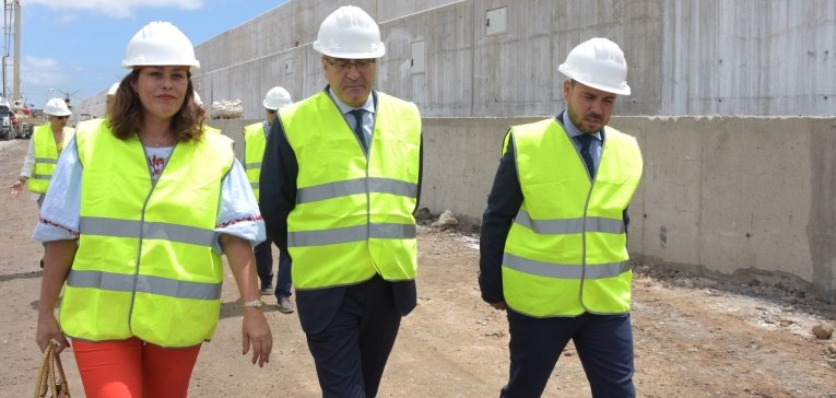 Visita del presidente de Puertos del Estado a las obras de ampliación de Los Mármoles