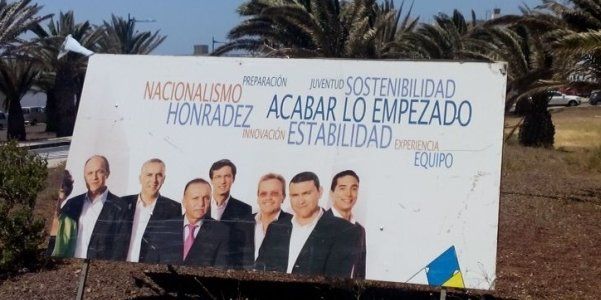 NC afirma que CC esconde" a sus candidatos en Arrecife poniendo carteles de hace 4 años