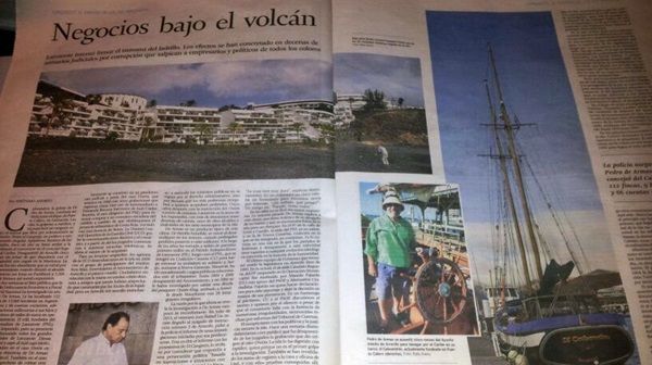 El País dedica un amplio reportaje a Pedro de Armas y a los "200 imputados" por corrupción en Lanzarote