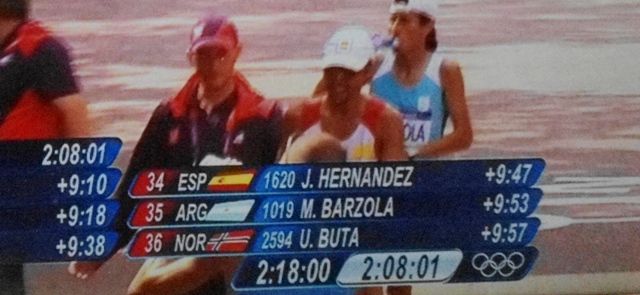 José Carlos Hernández cruza en el puesto 34 la línea de meta de la maratón olímpica, tras una espectacular remontada