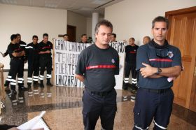 Los 20 bomberos de Lanzarote, en pie de guerra para que el Cabildo aumente la plantilla