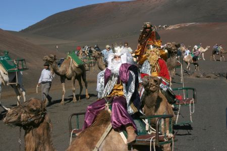 Los Reyes Magos, de paseo por Timanfaya