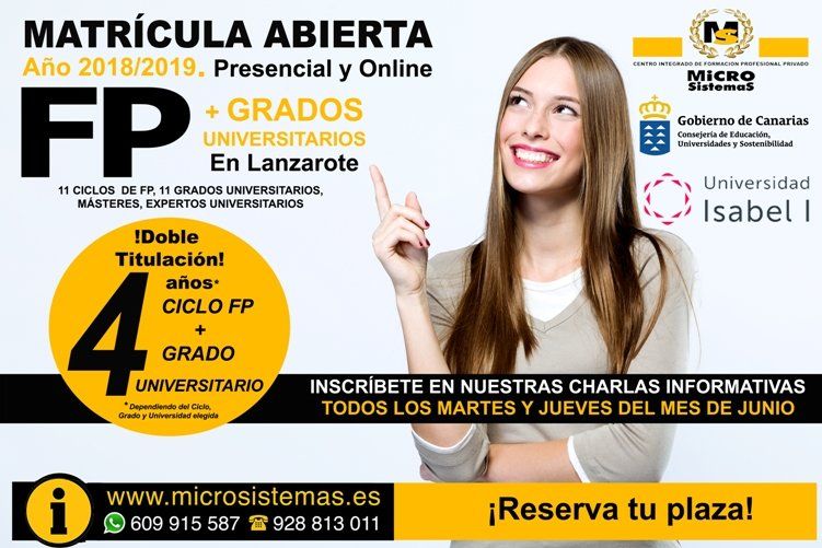 Microsistemas, primer Centro Integrado Privado de Formación Profesional de Lanzarote.