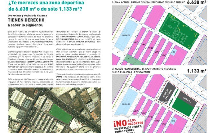 Vecinos Unidos reparte folletos contra los cambios que propone el Plan General también en Valterra