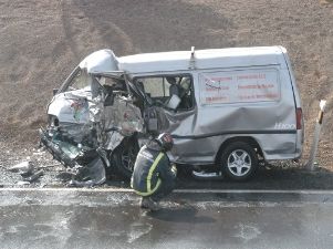 Fallece tras una colisión frontal entre su furgoneta y un turismo en la Circunvalación de Arrecife