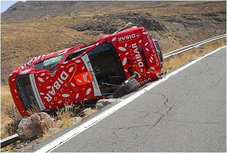 Rubén Curbelo fue décimo en el Rallye de Telde, que estuvo marcado por el aparatoso accidente de Jesús Machín