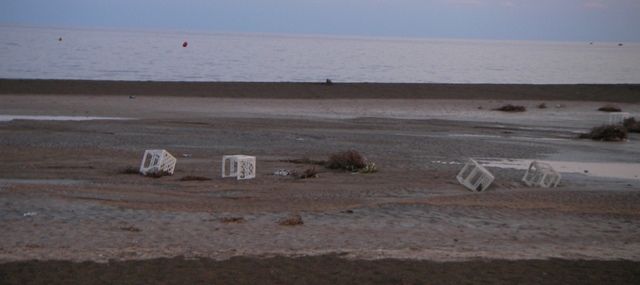 Las lluvias del sábado dejan "cajas" y "residuos fecales" en la playa de Guacimeta