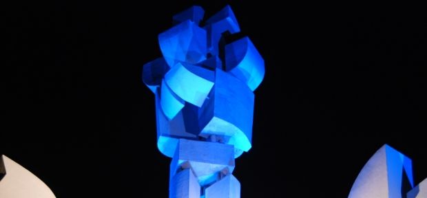 El color azul impregnó el Monumento al Campesino con motivo del Día Mundial de la Diabetes