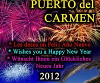 La playa Grande de Puerto del Carmen, escenario de la exhibición de fuegos artificiales de Año Nuevo