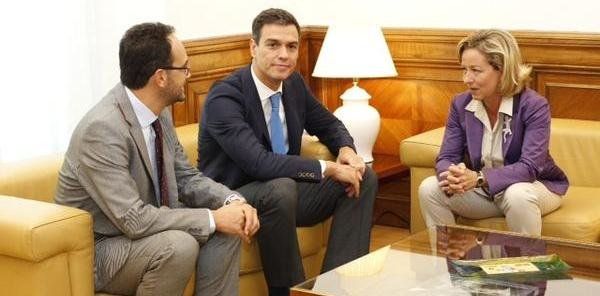 Ana Oramas y Pedro Sánchez acuerdan una nueva ofensiva parlamentaria en contra las prospecciones