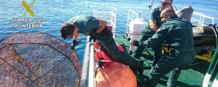 La Guardia Civil ha retirado 4 nasas ilegales de las costas de Lanzarote durante este año