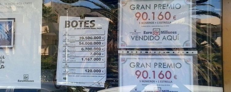 El sorteo del Euromillones reparte 180.000 euros en Costa Teguise