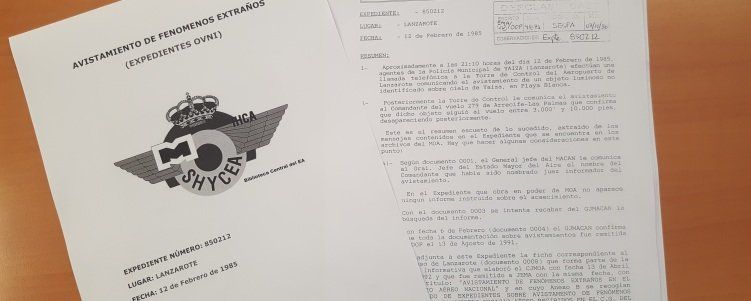 Defensa saca a la luz expedientes de avistamientos de OVNIS en Lanzarote