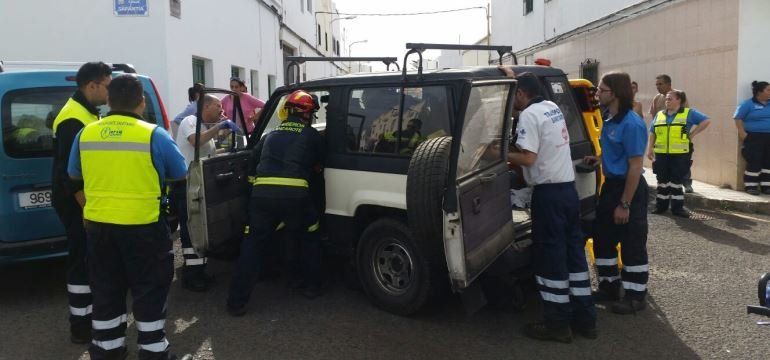Dos heridos leves en un accidente en Arrecife