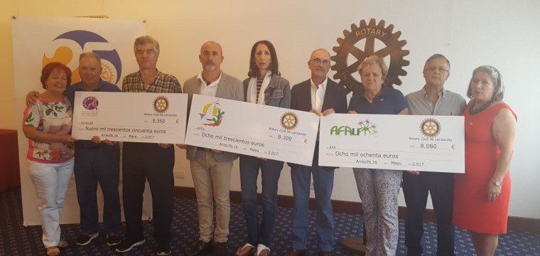 Rotary Club dona más de 25.000 euros para a enfermos de cáncer, Alzheimer y discapacitados