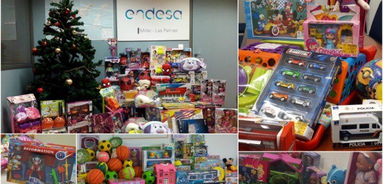 Empleados de Endesa en Canarias donan más de mil juguetes para la campaña solidaria de Reyes