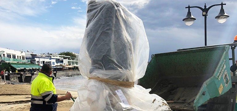 Yaiza descubrirá el sábado una escultura de homenaje a la Escuela de Lucha Canaria de Playa Blanca