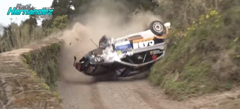 El lanzaroteño Raúl Hernández abandona el Rally de Azores tras sufrir un "espectacular" accidente