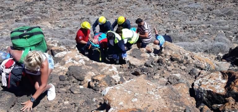 Herido grave un pararentista tras sufrir una caída en la Montaña de Tenesar, Tinajo