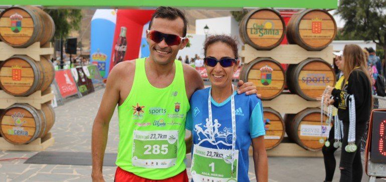 Aroa Merino y José Carlos Hernández certifican el dominio lanzaroteño en la X Lanzarote Wine Run 