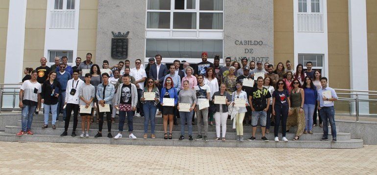 Reciben sus certificados los 58 alumnos-trabajadores de 'Lanzarote Sostenible III', al que se han destinado 624.216 euros