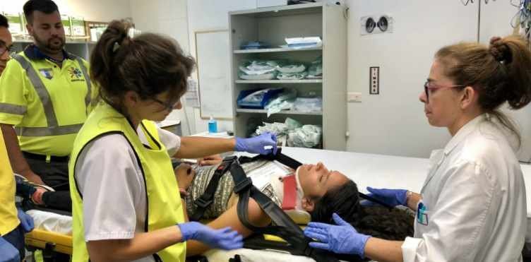 El Hospital Molina Orosa realiza un simulacro de catástrofe externa