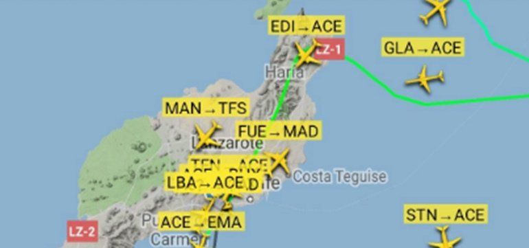 La baja visibilidad obliga a desviar nueve vuelos que tenían que aterrizar en Lanzarote
