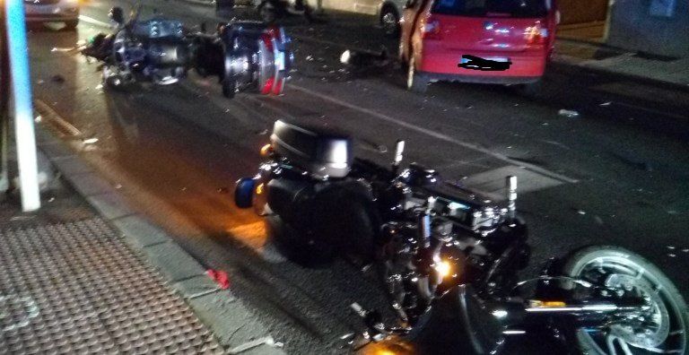 Cuatro heridos en un accidente con dos motos y un coche implicados en Arrecife