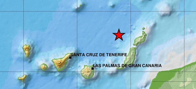 Registrado un seísmo de 2,7 de magnitud cerca de las costas de Lanzarote