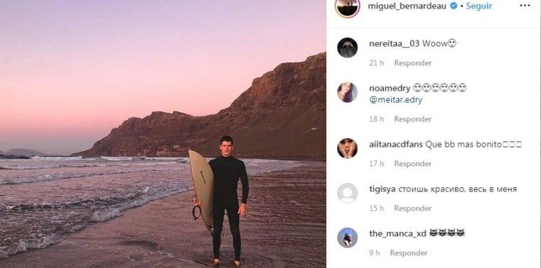 Miguel Bernardeau and Aitana say goodbye to the year in Famara