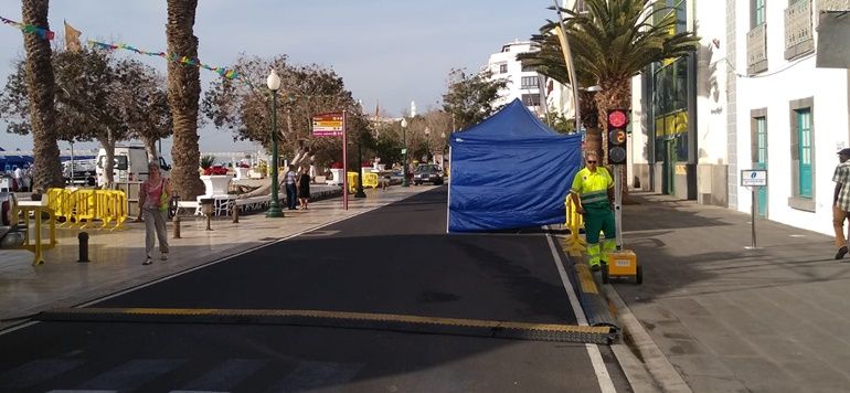 Arrecife instala semáforos para regular el tráfico en la avenida durante el Carnaval