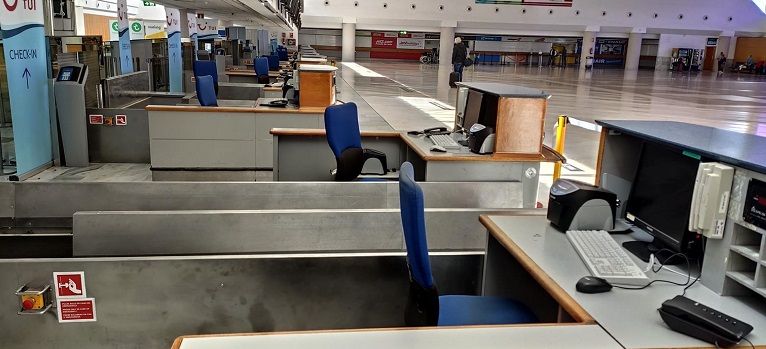 Imagen del aeropuerto de Lanzarote durante la crisis del coronavirus
