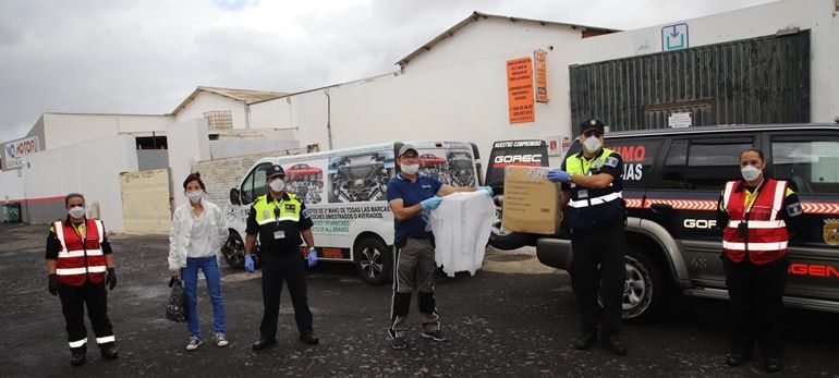 La Asociación de Voluntarios de Gorec reparte mascarillas a domicilio en Lanzarote