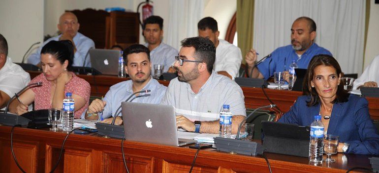 Concejales de CC en el Pleno del Ayuntamiento de Arrecife