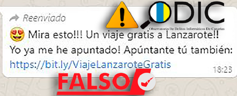 Advierten de una estafa en Internet con un supuesto sorteo de un viaje gratis a Lanzarote