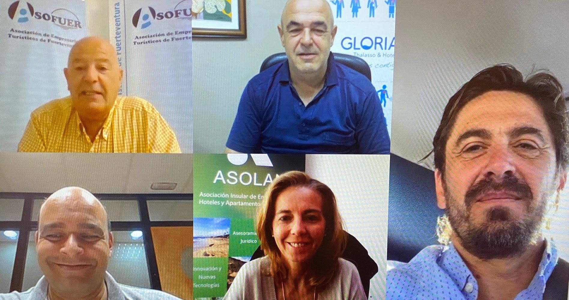 Reunión de las patronales hoteleras de Canarias por videoconferencia