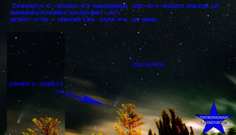 Imagen del cometa Neowise de Astronomía Lanzarote