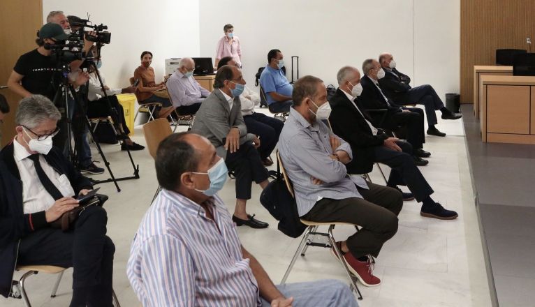 Los acusados del caso Stratvs, durante la última jornada del juicio Los acusados del caso Stratvs, durante la última jornada del juicio