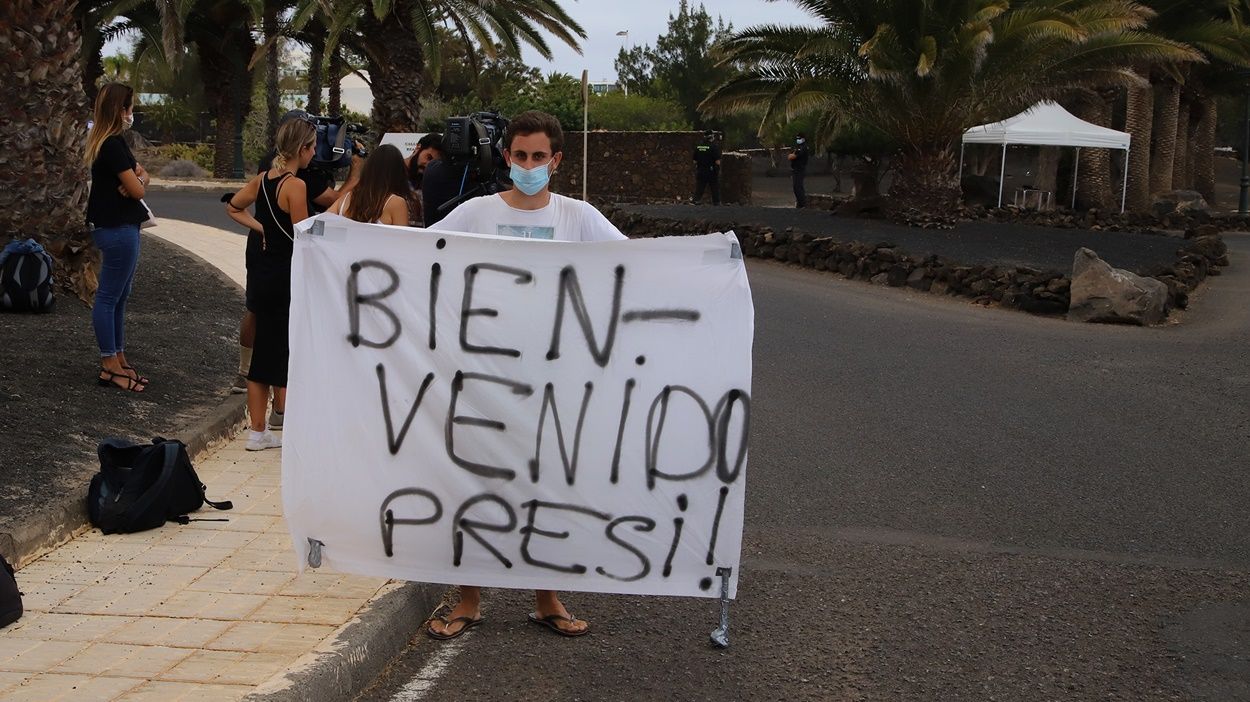 Llegada de Pedro Sánchez a la residencia La Mareta de Lanzarote