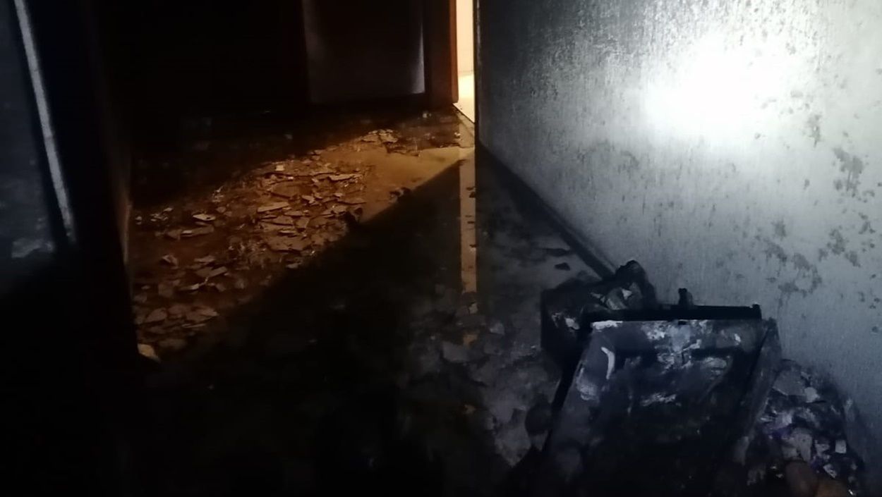 Incendio en un edificio de viviendas de Arrecife