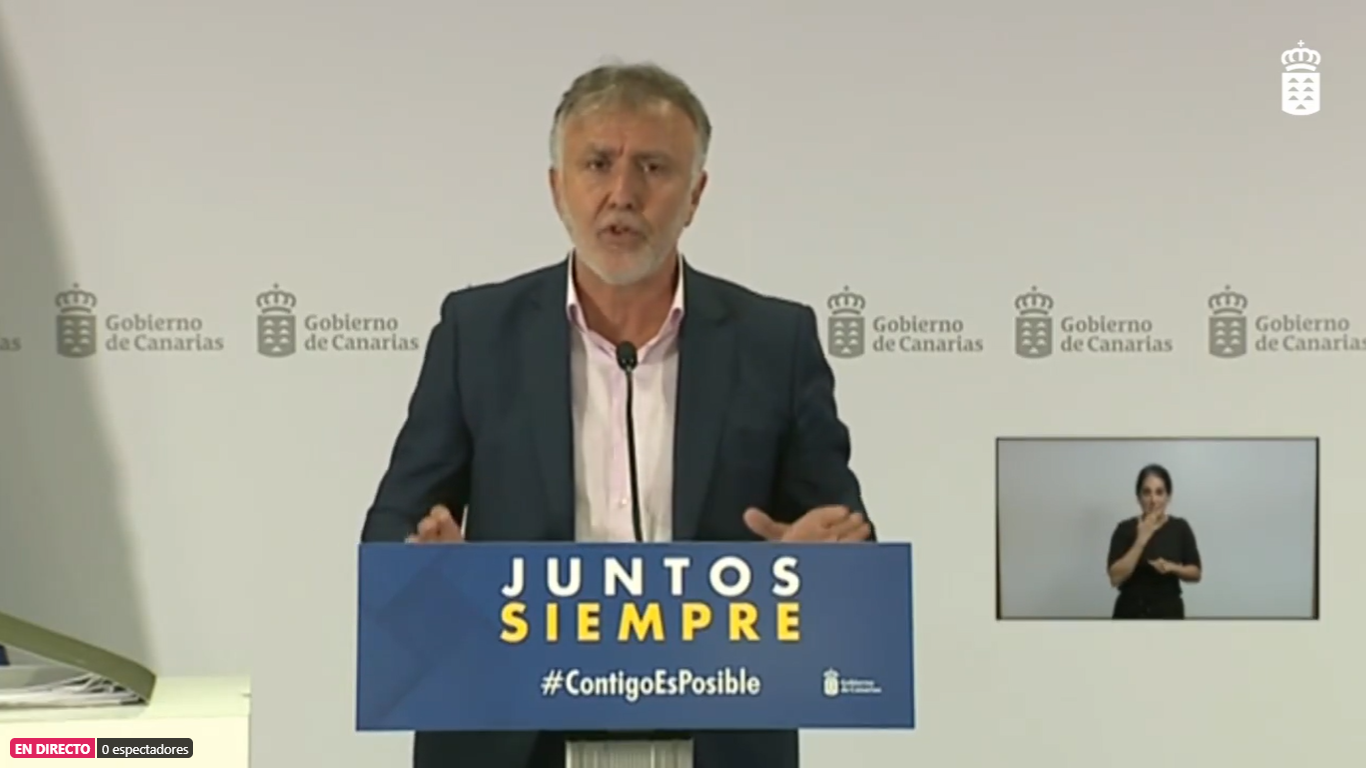 Ángel Víctor Torres anuncia que se suspenden los eventos de más de 10 personas en las zonas más afectadas de Canarias