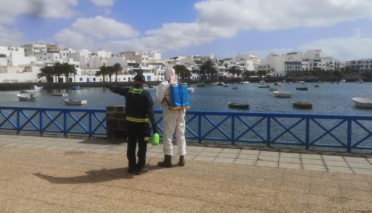 Desinfección en el Charco de San Ginés por la crisis del coronavirus