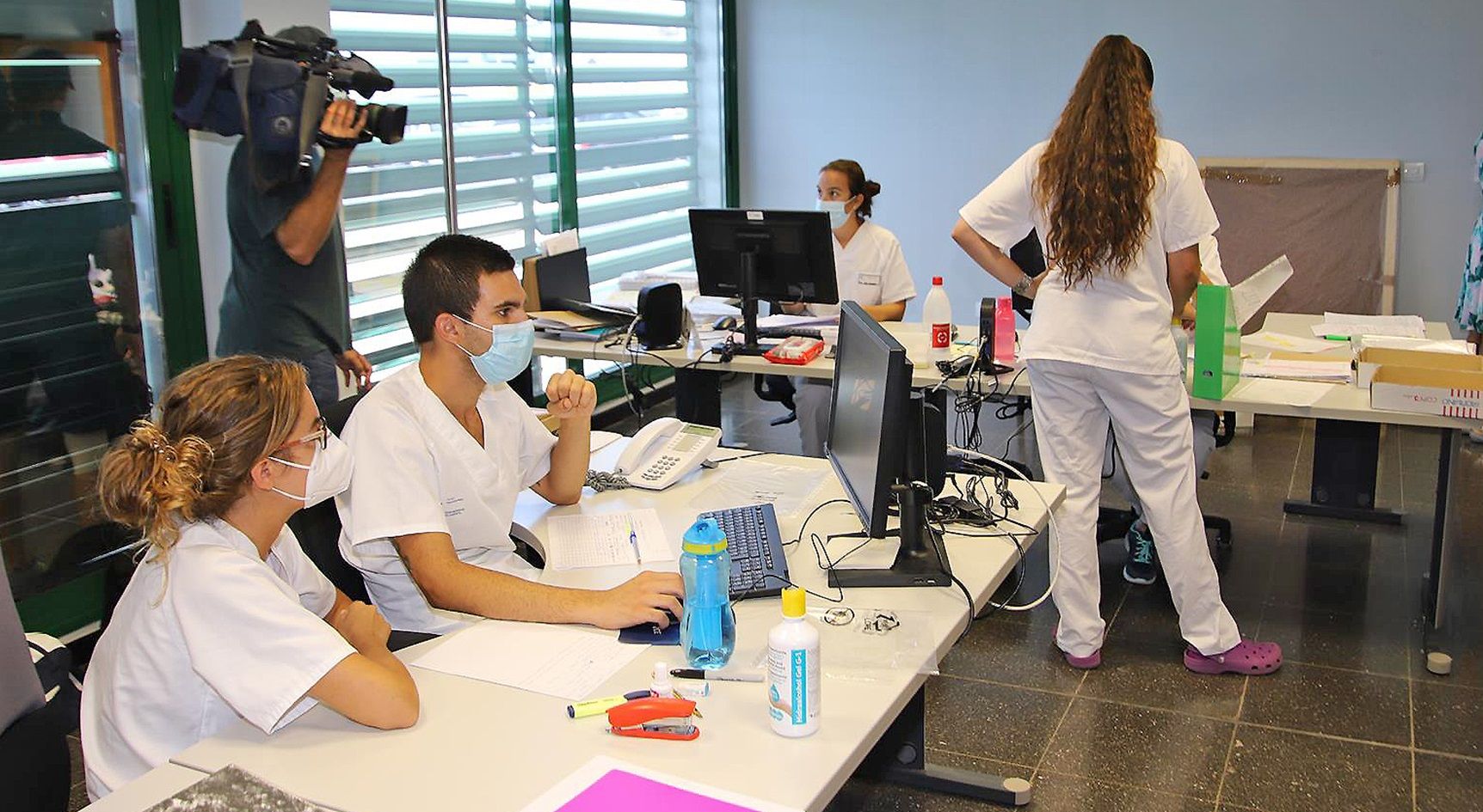 Rastreadores de los casos de coronavirus en el Hospital Molina Orosa