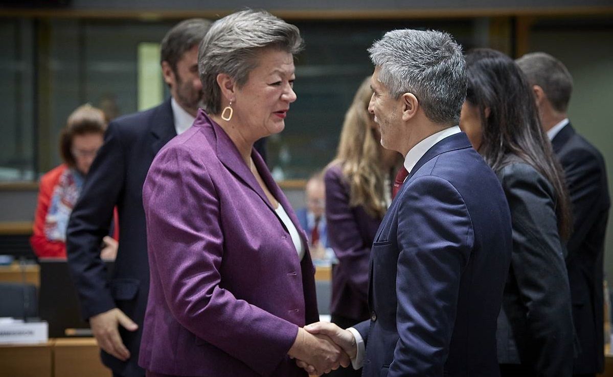 La comisaria europea de Interior,  Ylva Johansson, y el ministro Fernando Grande Marlaska