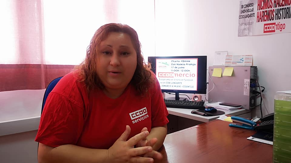 La secretaria de CCOO en Lanzarote, Vanessa Frahija