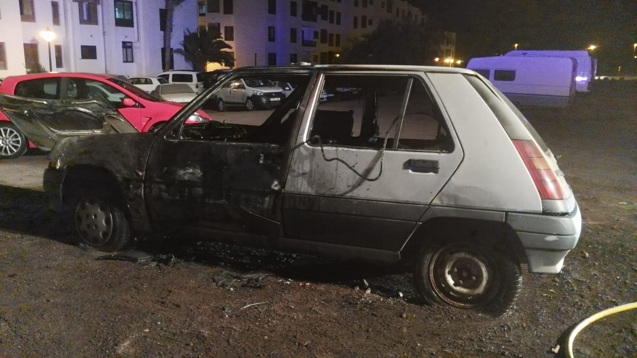 Incendio de un coche en Arrecife