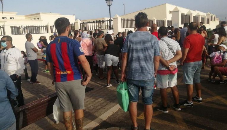 Primeros días de colegio en Playa Blanca durante la crisis del coronavirus