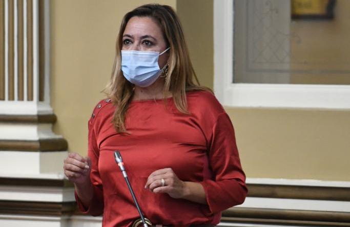 María Dolores Corujo en el Parlamento de Canarias