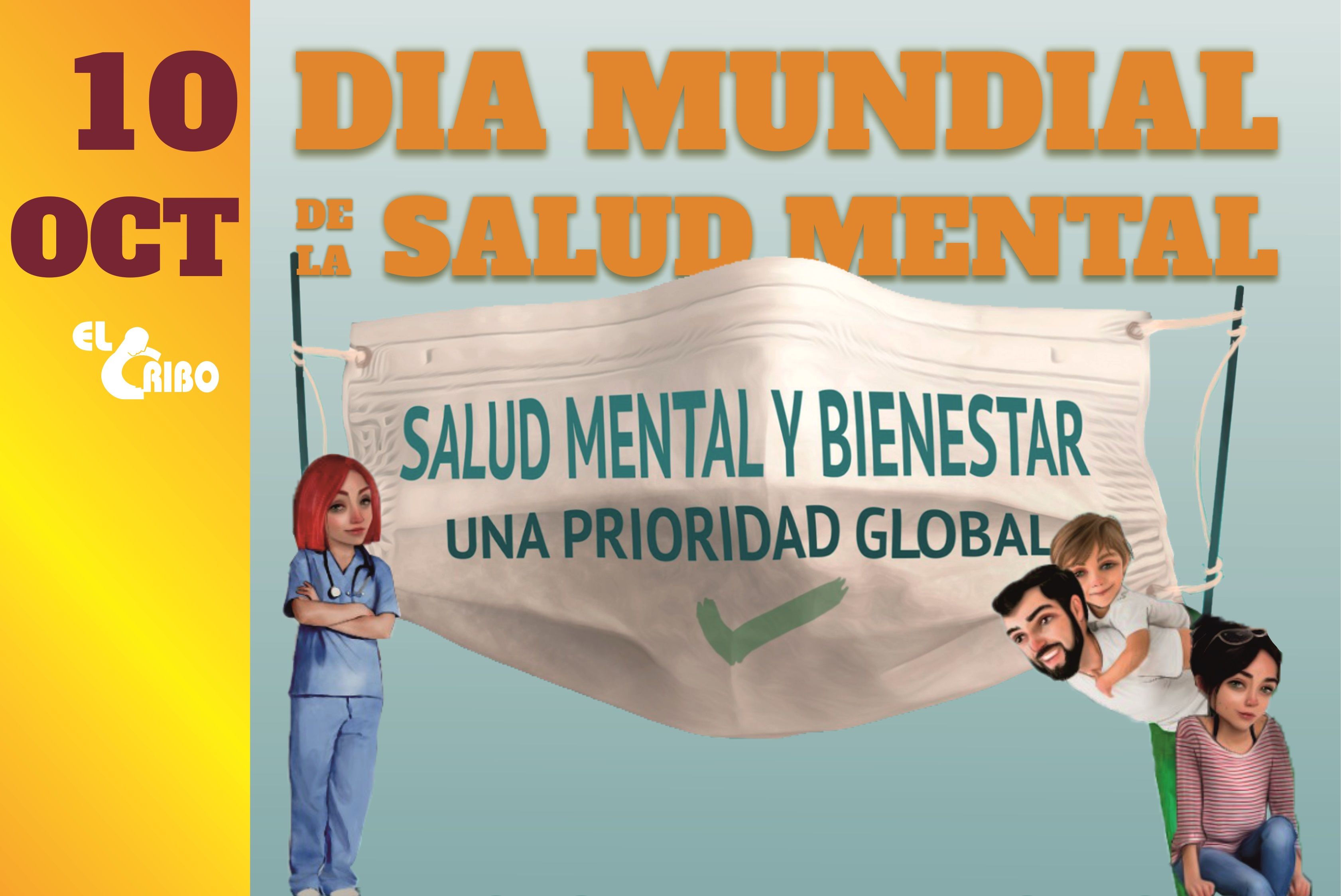 Cartel de El Cribo por el Día de la Salud Mental