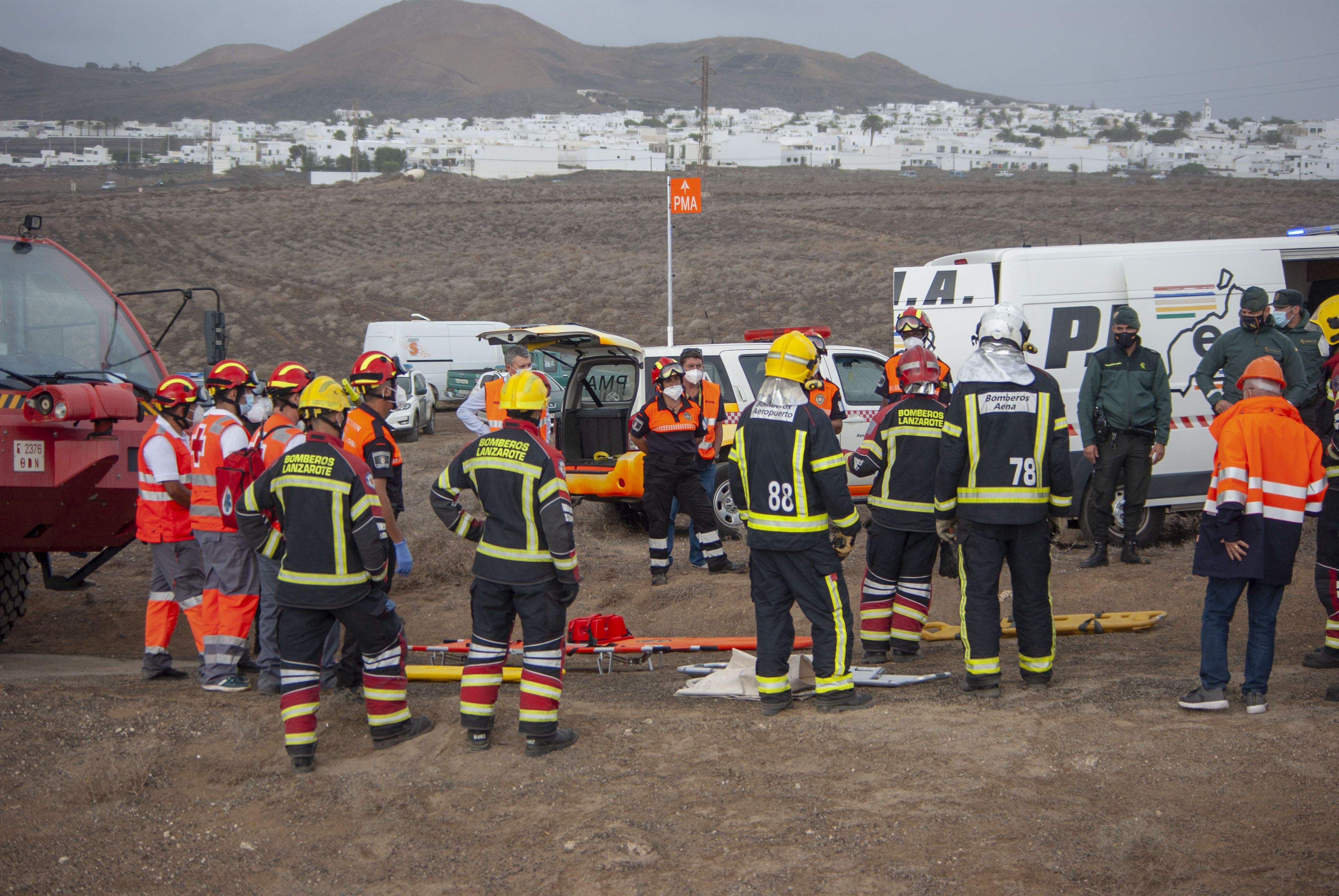Imágenes del simulacro de accidente aéreo 